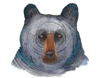 Bear Art Print, Watercolour Painting