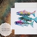 Salmon Fish Art Print, Watercolour Fish Painting image 7