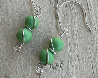 Jade Wire Wrapped Earrings