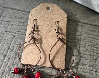 Berry Hoop Dangle Earrings