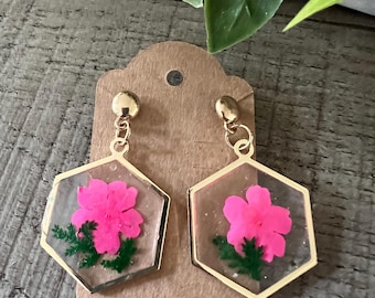 Pink floral Earrings