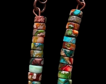 Boho gemstone chip earrings