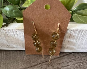 Wire Wrapped Peridot Earrings