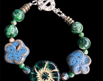 emerald Green & Jasper Bracelet
