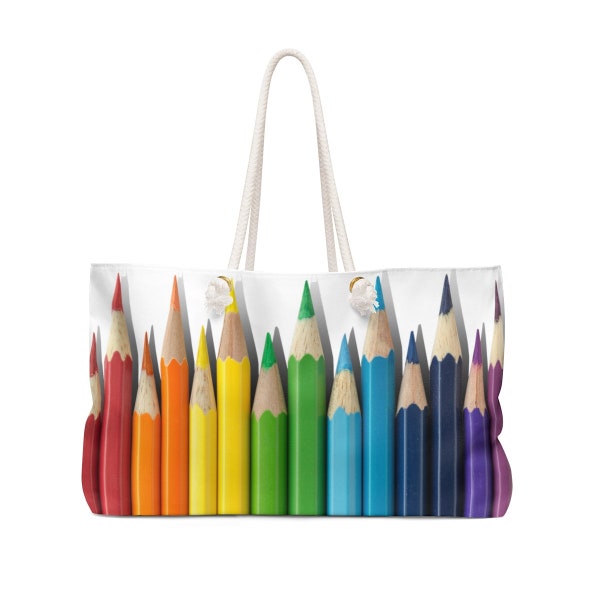 Artist Tote Bag, Colored Pencils, Art Teachers, Artist Gift For Women, Weekender, Plein Air Drawing, Art Supplies, Large Tote Bag, Crafts