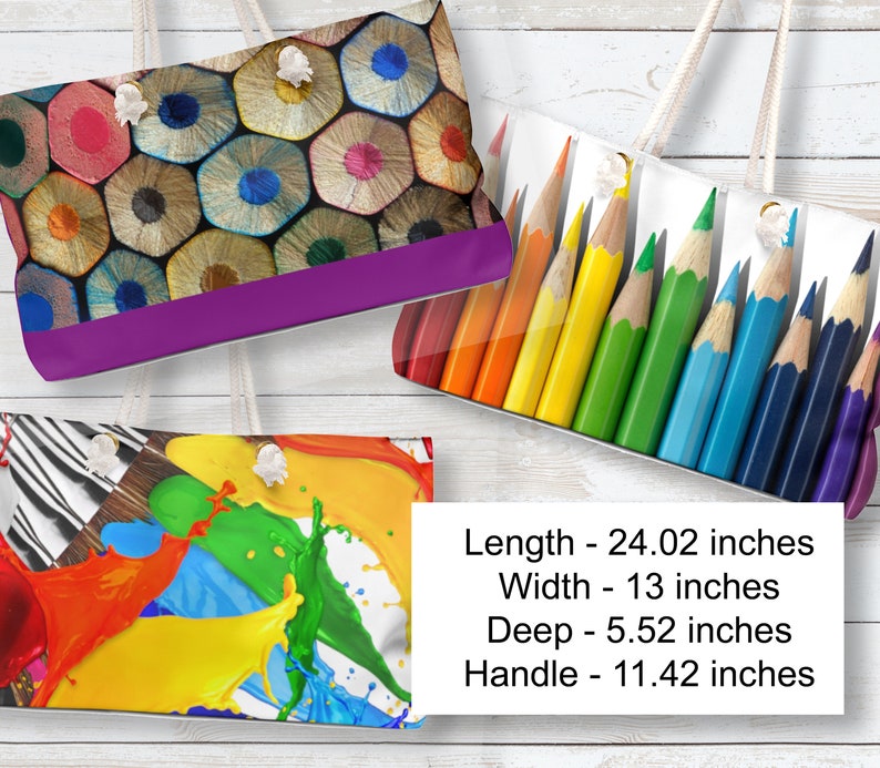 Artist Tote Bag Colored Pencils Art Teachers Artist Gift Etsy