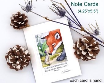 Fox Note Cards, Wildlife Greeting Cards, Note Cards With Envelopes, Greeting Cards Handmade, Fox Greeting Cards, Stationary Set, Jan Fagan