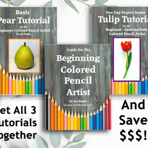 Colored Pencil Tips Tulip Pear Tutorial Digital Download Art Lesson Colored Pencil Tutorial Drawing Lesson Jan Fagan Beginner PDF Download