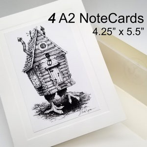 Baba Jaga Hut Baba Jaga Haus, Grußkarten mit Umschlägen, Grußkarten handgemacht, Kunstkartenset, Briefpapier Set, russische Folklore, Baba Jaga