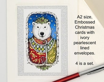 Polar Bear Christmas, Note Cards With Envelopes, Handmade Note Cards, Christmas Cards Handmade, Holiday Cards, Stationary Set, Christmas Jan