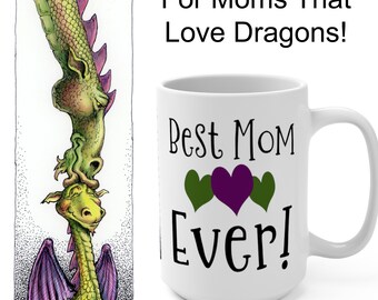 Best Mom Mugs, Dragon Mom And Baby, Mother Of Dragons Mug, Mom Birthday Gifts, Best Mom Ever, Mugs For Mom, Mother's Day Gifts, Dragon Baby