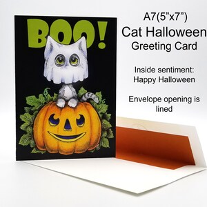 Halloween-Katzenkarte, Feiertagskarten, Katzenkarten lustig, Halloween-Karten mit Katzen, Katzenliebhaberkarten, Katzenliebhabergeschenken, Halloweenkarten, Jan Fagan