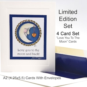 Moon Notecards With Envelopes, Celestial Gifts, Greeting Cards Handmade, Moon Gifts For Women, Card Sets Blank Inside, Moon Cards Handmade
