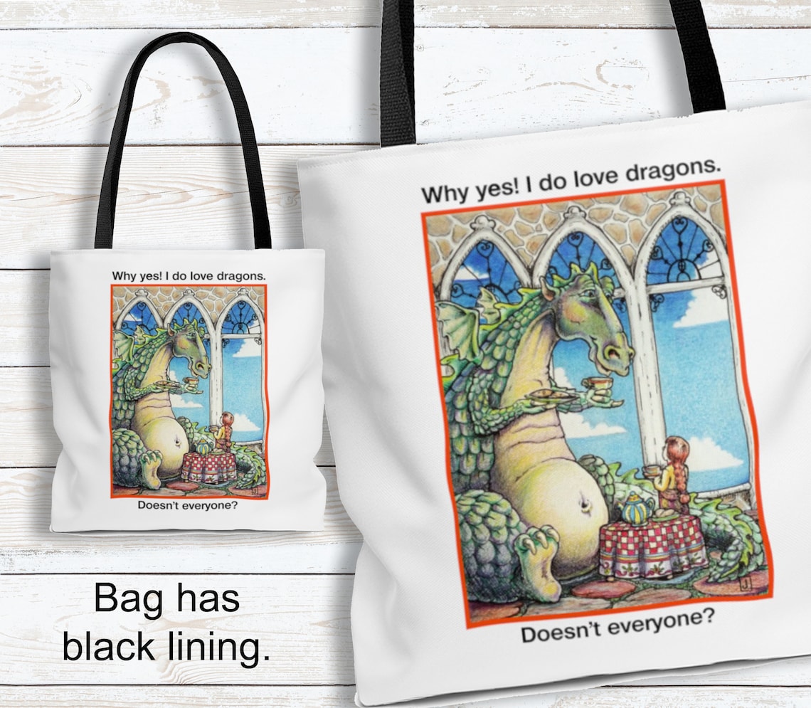 Dragon Lover's Gift Dragon Tote Bags for Women Canvas Etsy