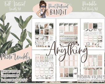 Matte Planner Stickers Perfect for your Erin Condren Life Planner WKH0100 Siren HORIZONTAL Weekly Kit 130