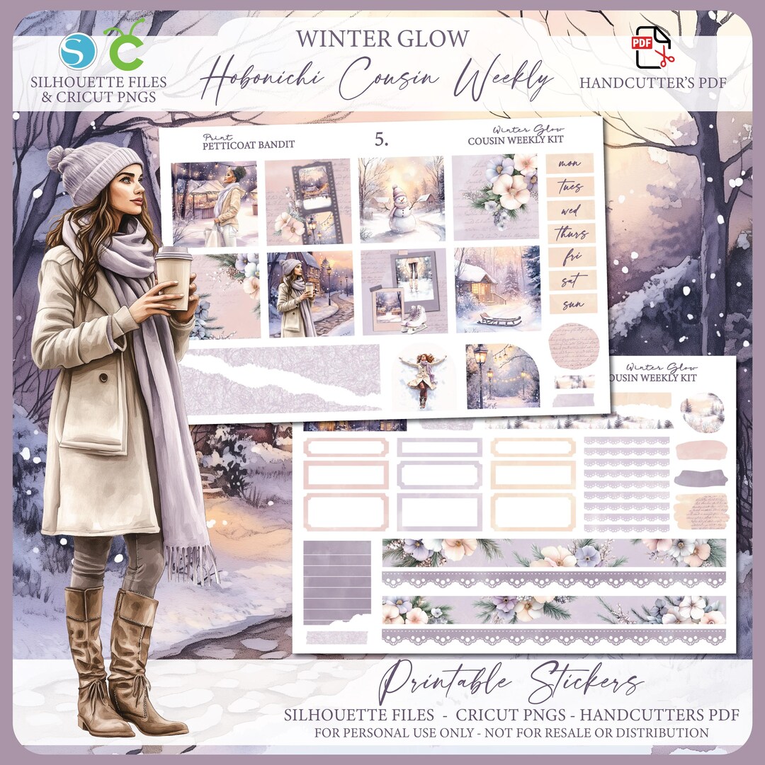 Printable Hobonichi Cousin Weekly Planner Kit - Winter Glow ...