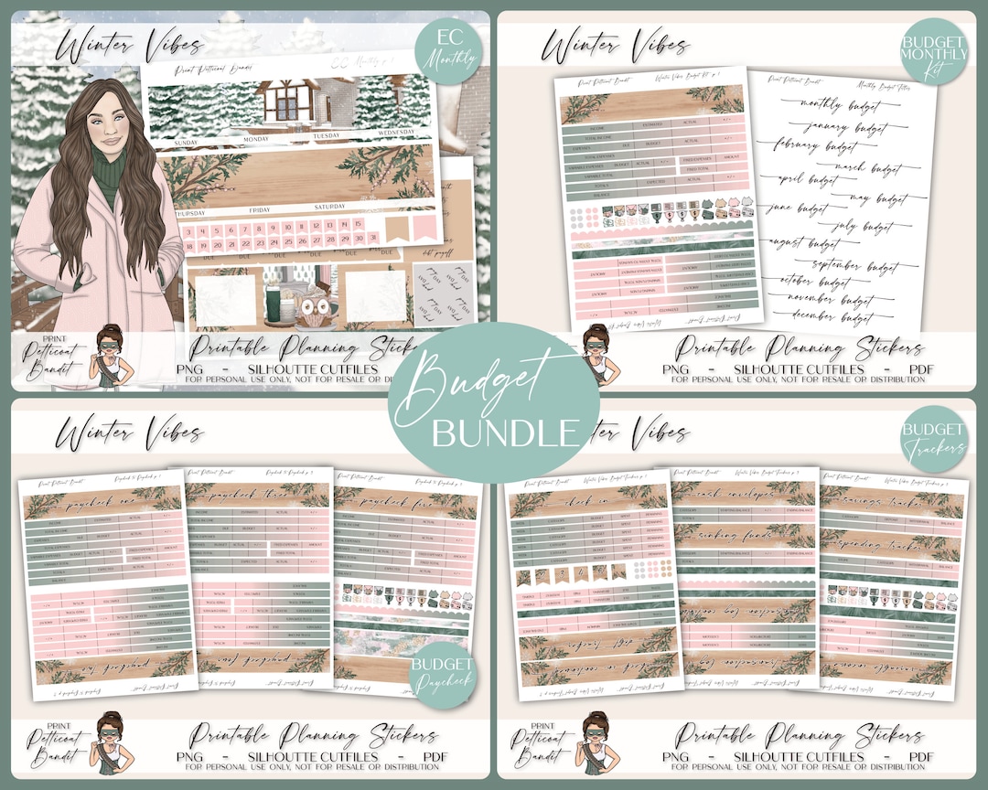 Printable Erin Condren Monthly Budget Bundle | Budget Planner Sticker ...