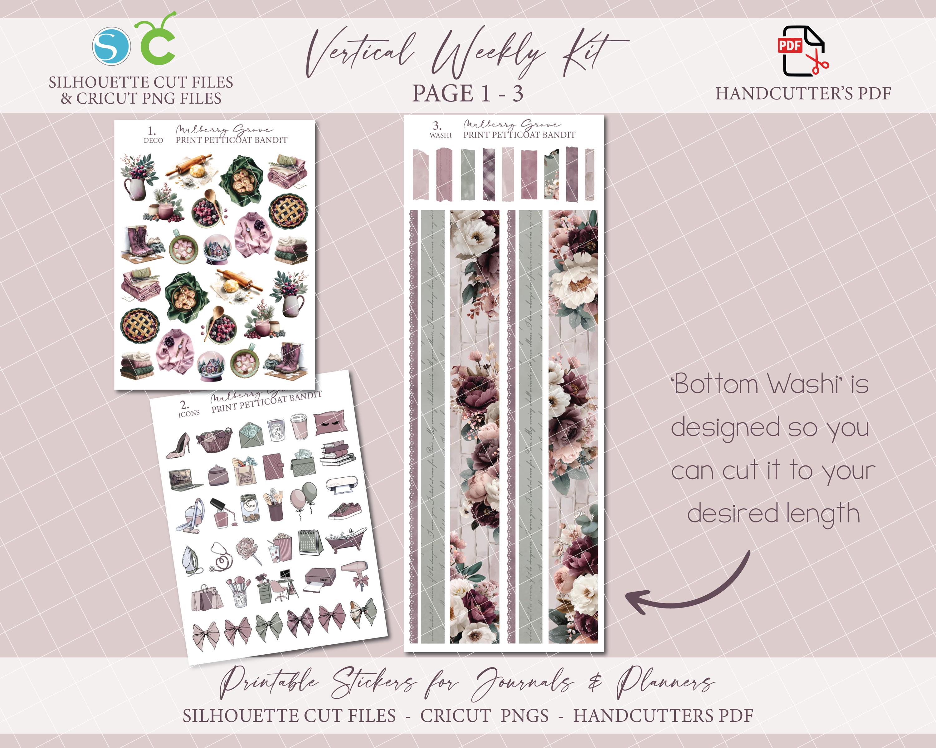 Winter Printable Vertical Weekly Planner Sticker Kit - Mulberry Grove ...