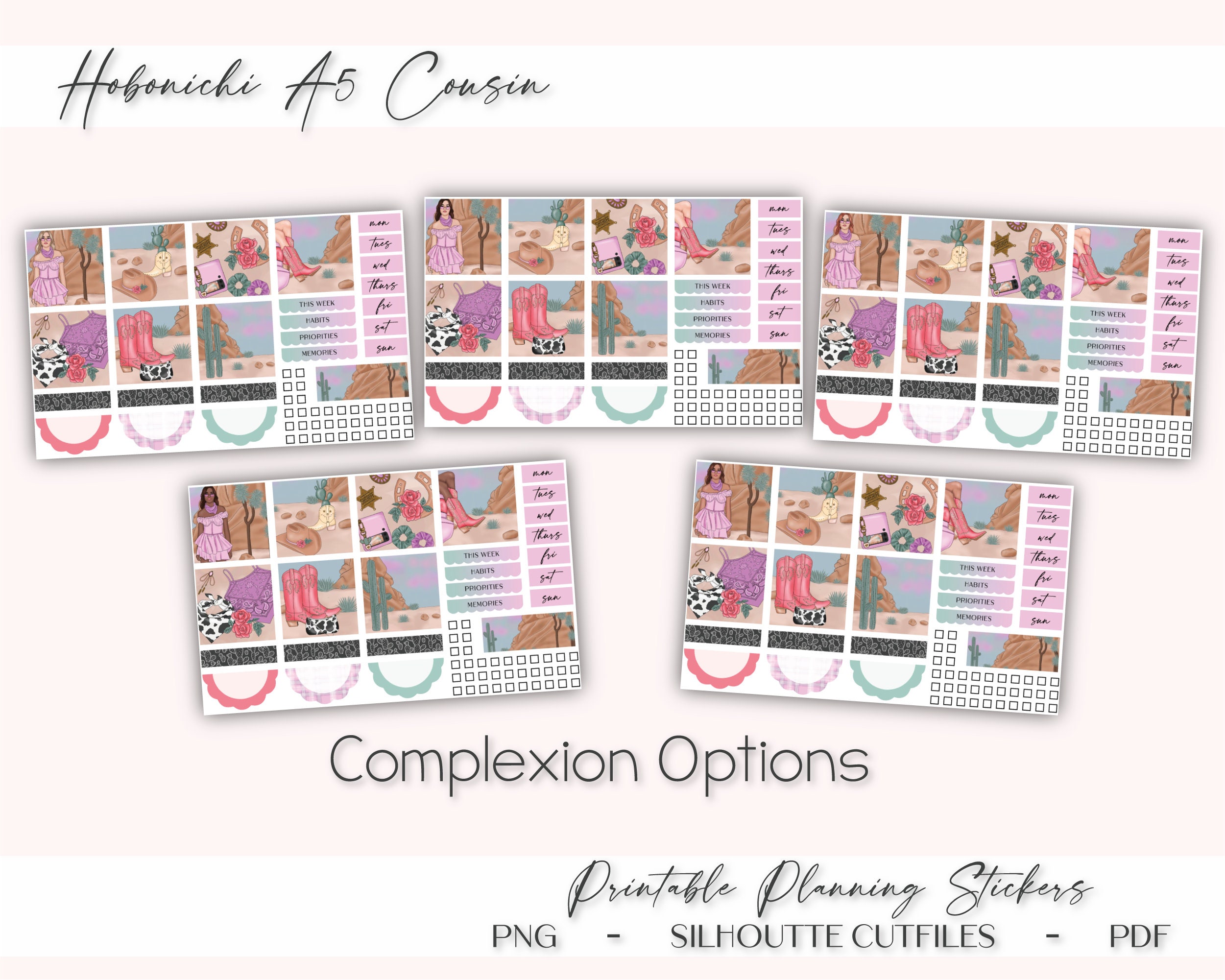 Printable Hobonichi Cousin Weekly Planner Kit Western Vibes - Etsy