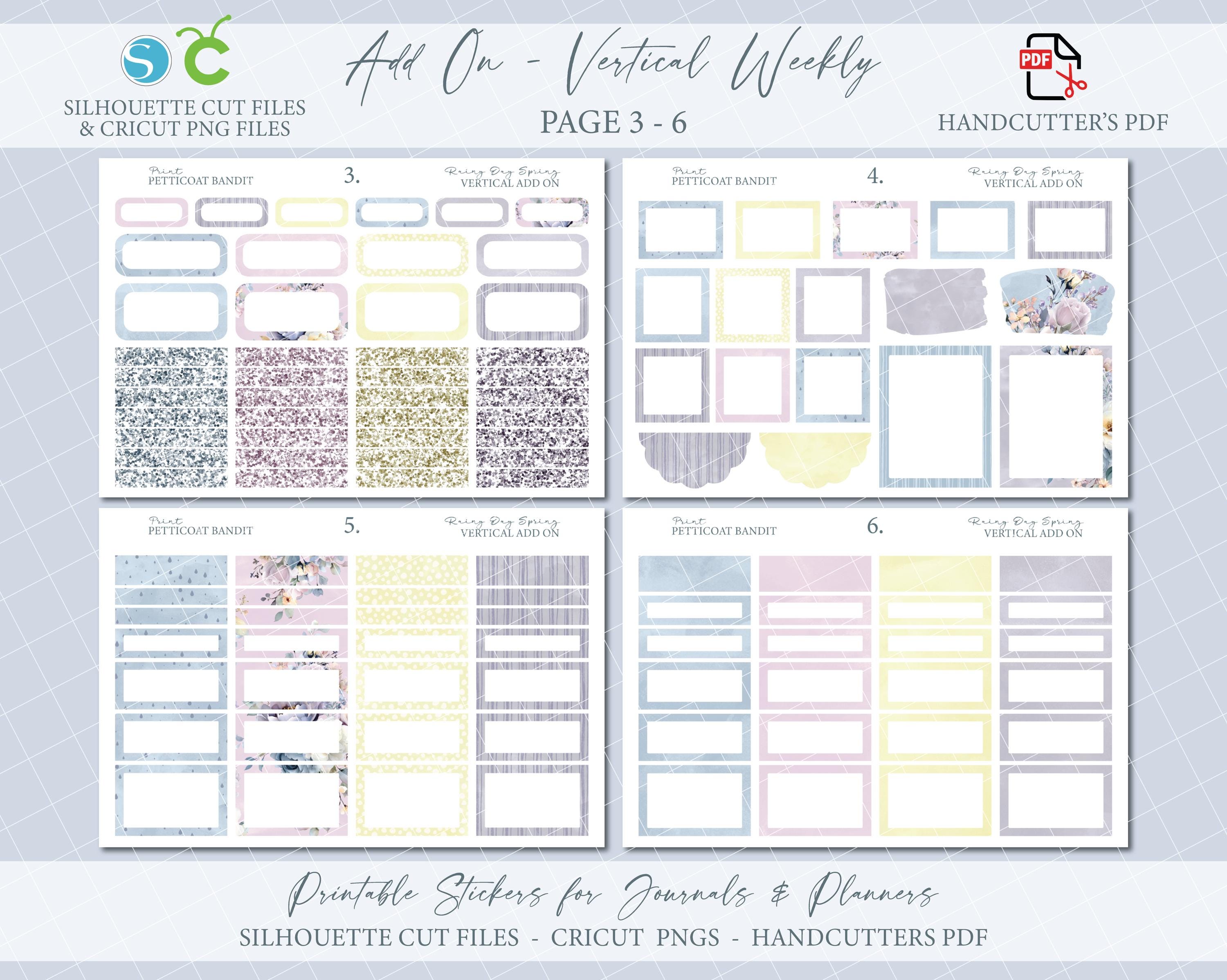 Spring Printable Add on Vertical Weekly Planner Sticker Kit - Spring ...
