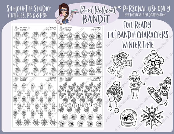 Stickers Silhouette Cut Files DIY Planner Stickers Good Day Foil Ready Lil/' Bandit Printable Character Stickers