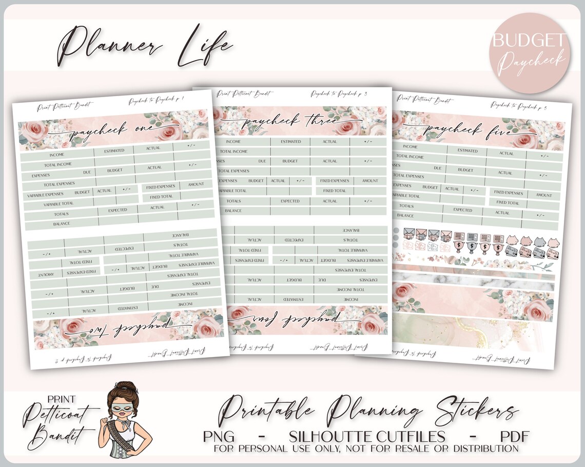Printable Erin Condren Monthly Budget Bundle Budget Planner - Etsy