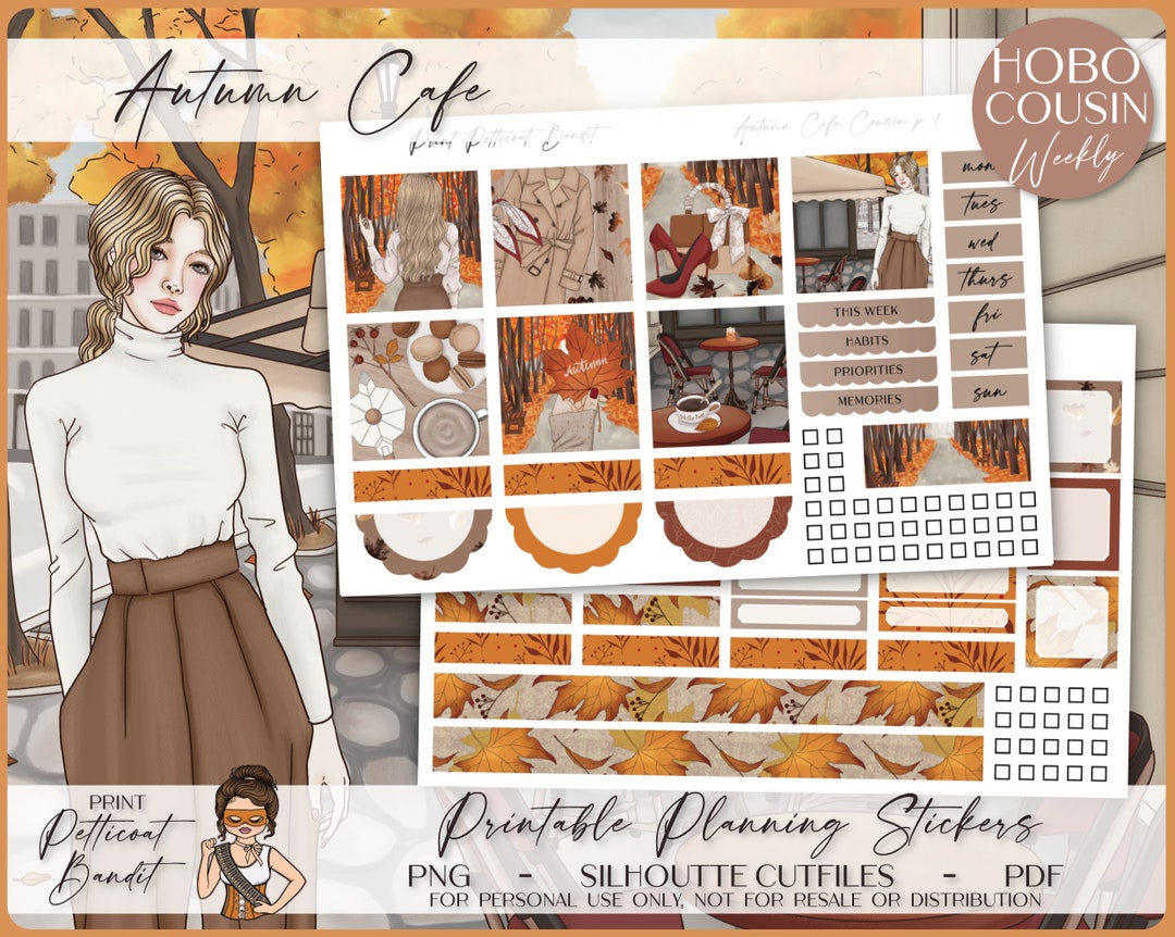 Printable Hobonichi Cousin Weekly Planner Kit Autumn Café Foil Ready ...