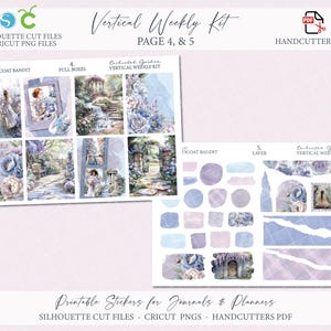 Printable Vertical Weekly Planner Sticker Kit - Enchanted Garden ...