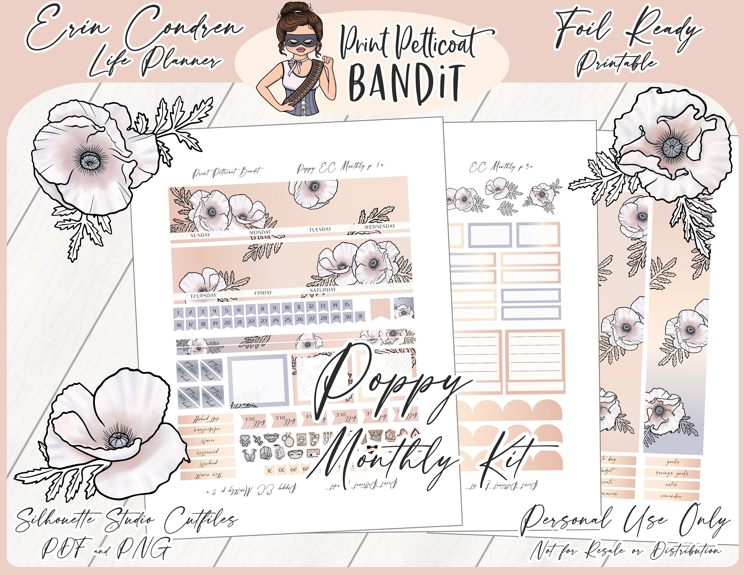 Paper, Party & Kids Scrapbooking Cricut PNG Weekly Planner Stickers ...