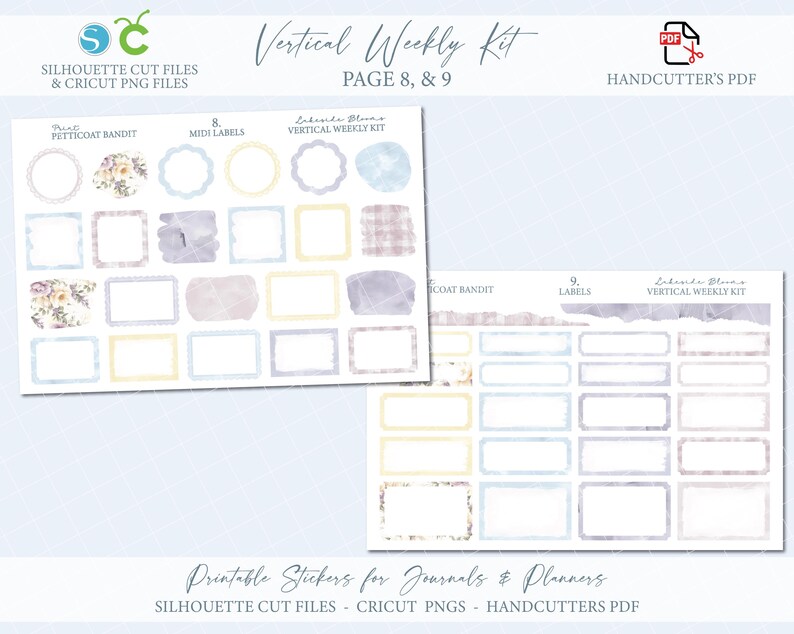 Spring Printable Vertical Weekly Planner Sticker Kit - Lakeside Blooms ...