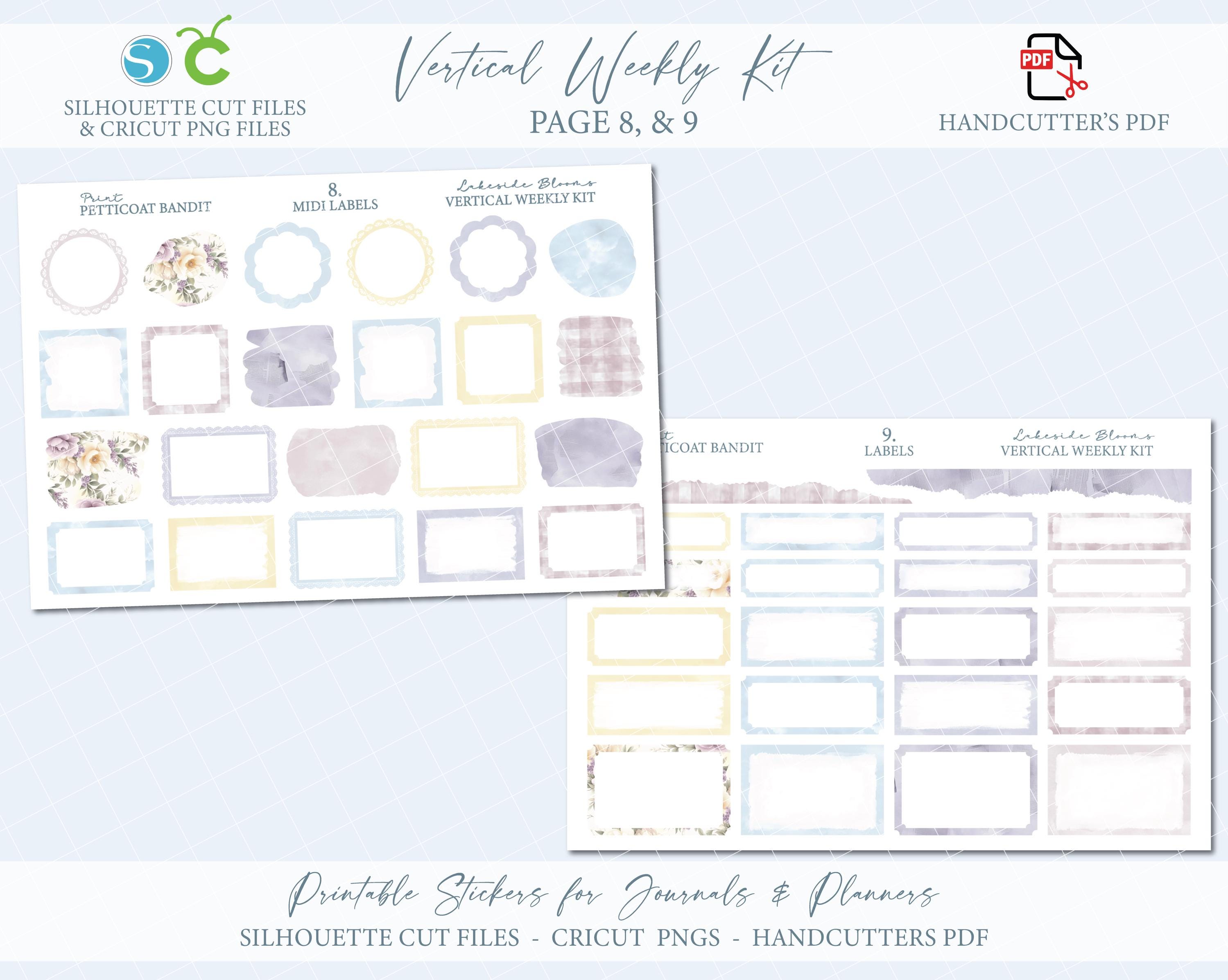 Spring Printable Vertical Weekly Planner Sticker Kit - Lakeside Blooms ...