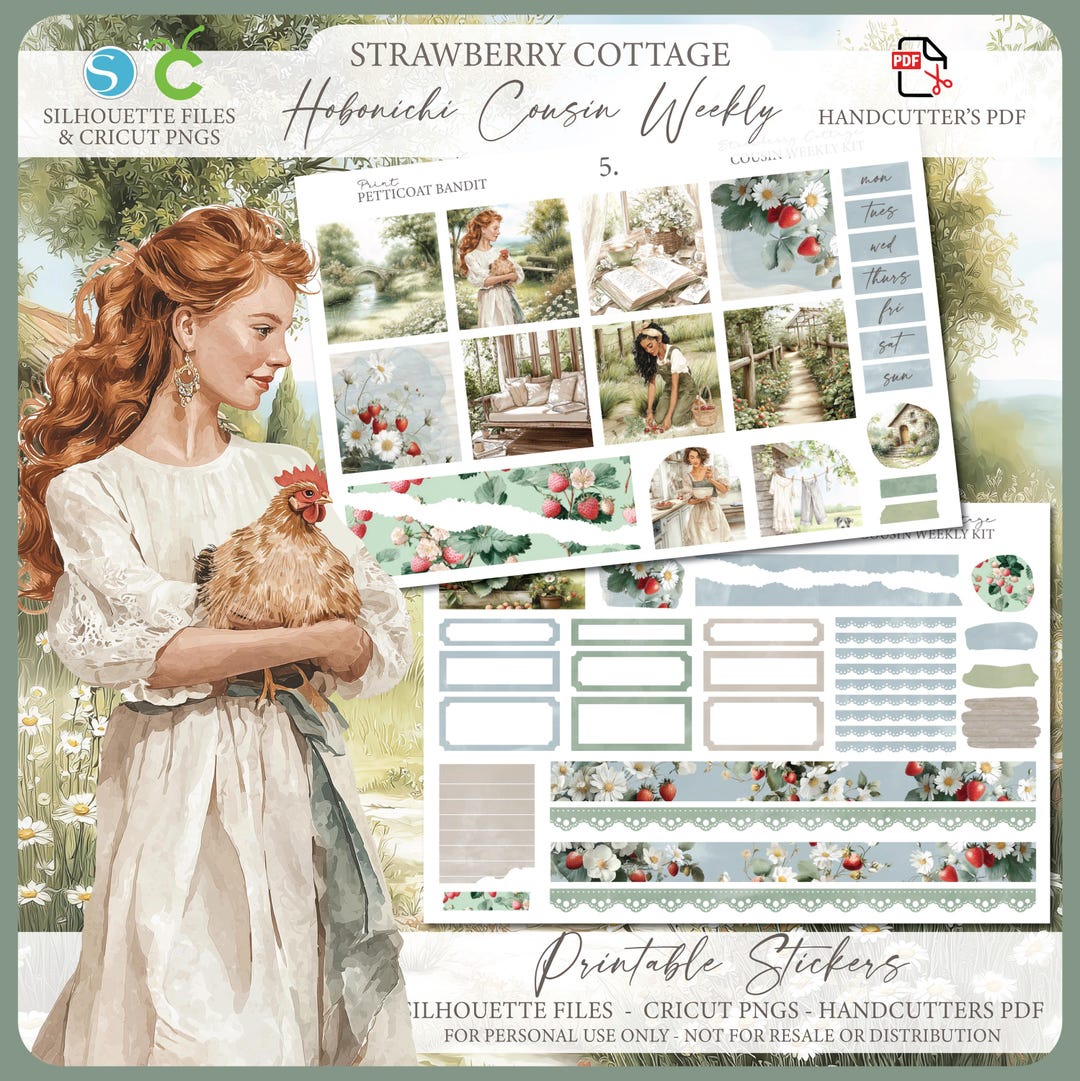 Printable Hobonichi Cousin Weekly Planner Kit - Strawberry Cottage ...