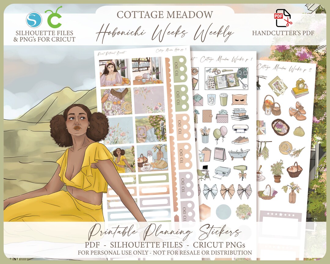 Printable Hobonichi Weeks Weekly Planner Kit - Cottage Meadow | Foil ...