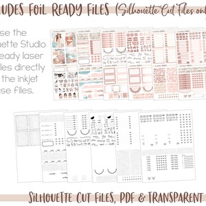 Printable Vertical Weekly Planner Kit Pink Sands FOIL READY Silhouette ...