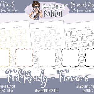 FOIL READY Printable Frame 6 | Foil Ready Labels | Faux Foil Printable Stickers | Silhouette cut files | Decorative Planner Stickers