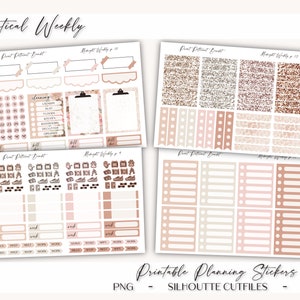 Printable Vertical Weekly Planner Sticker Kit Midnight Foil Ready Silhouette Cut Files Cricut png EC Weekly Sticker Kit image 6