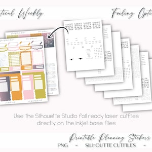 Printable Vertical Weekly Planner Sticker Kit Seance Foil Ready ...