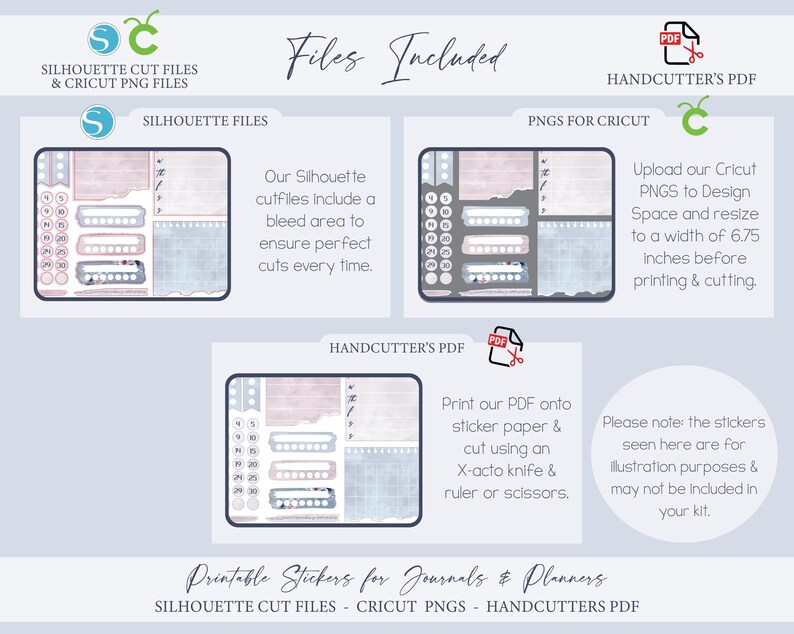 Printable Add on Vertical Weekly Planner Sticker Kit - Winter's Song ...