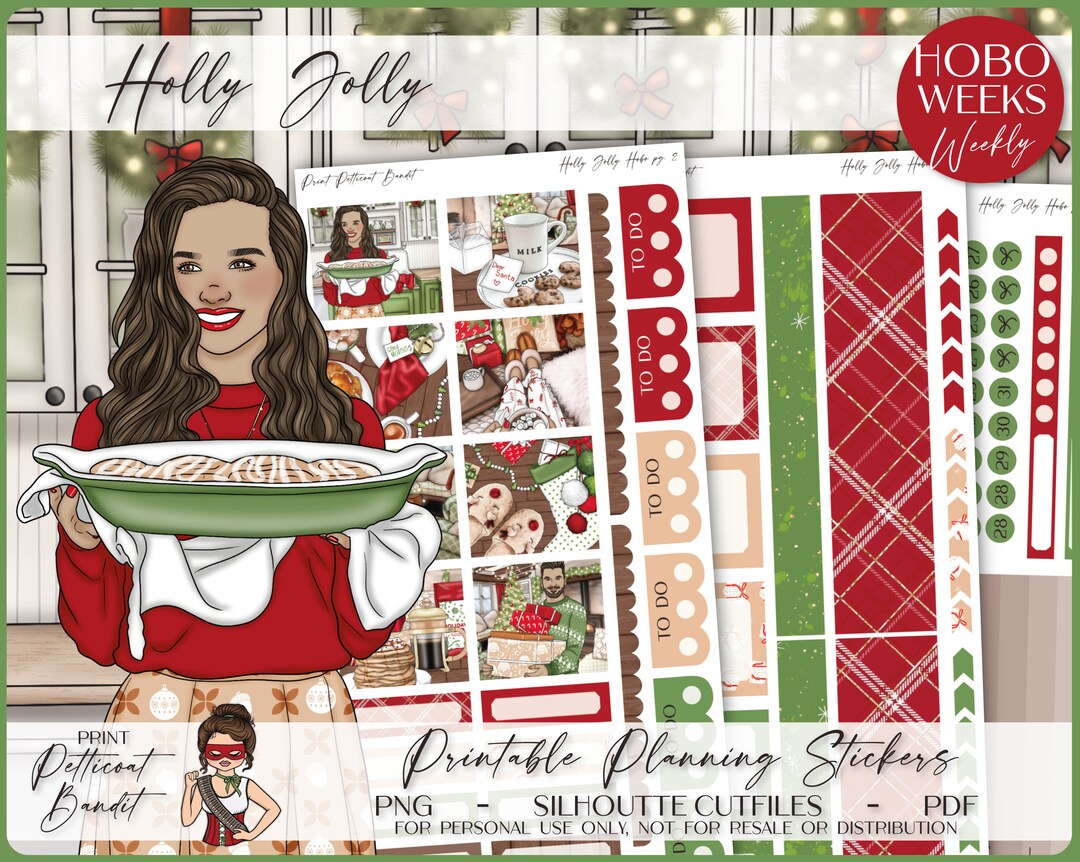 Printable Hobonichi Weeks Weekly Planner Kit Holly Jolly - Etsy