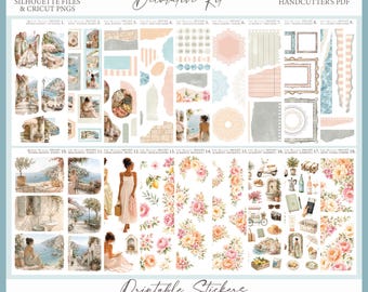 Kit di adesivi decorativi estivi stampabili - Gelato Rivera / Adesivi per diario / Adesivi decorativi per agenda / File di taglio Sil / Cricut PNG / PDF