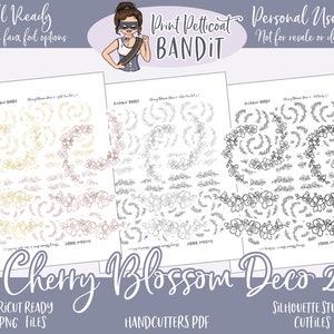 FOIL BEREIT Dekorative Planer Aufkleber | Kirschblüten-Deko 2 | Frühlingsdeko Aufkleber | Silhouette Schnittdateien | Cricut .png | xklusiv
