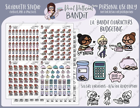 Lil' Bandit Printable Character Stickers Budgeting DIY | Etsy