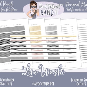 FOIL READY Decorative Planner Stickers | Silhouette cut files | Cricut .png | Line Washi Stickers