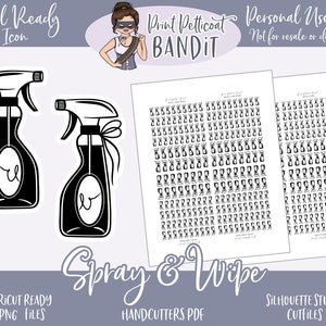 FOIL READY Decorative Icon Planner Stickers | Spray and Wipe Dainty Foil Stickers | Silhouette cut files | Cricut .png | Pdf | xclusive