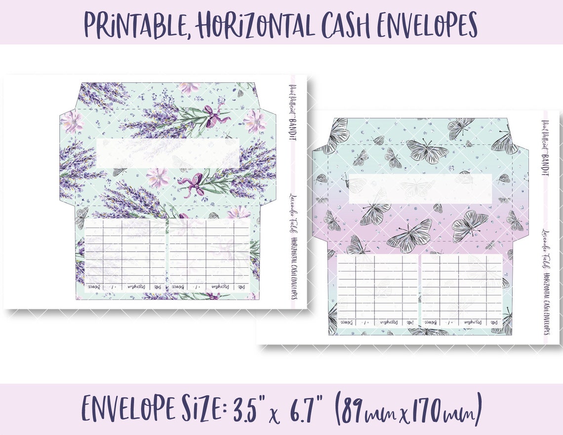8 Printable Horizontal Cash Envelopes Transaction Tracker - Etsy