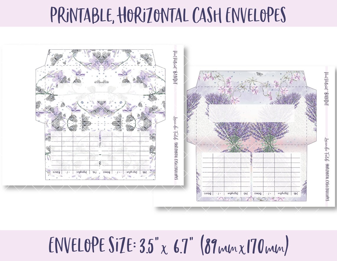 8 Printable Horizontal Cash Envelopes Transaction Tracker - Etsy