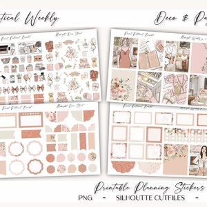 Printable Vertical Weekly Planner Sticker Kit Midnight Foil Ready Silhouette Cut Files Cricut png EC Weekly Sticker Kit image 2