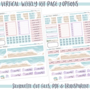 Printable Vertical Weekly Planner Kit Beach Day FOIL READY Silhouette ...