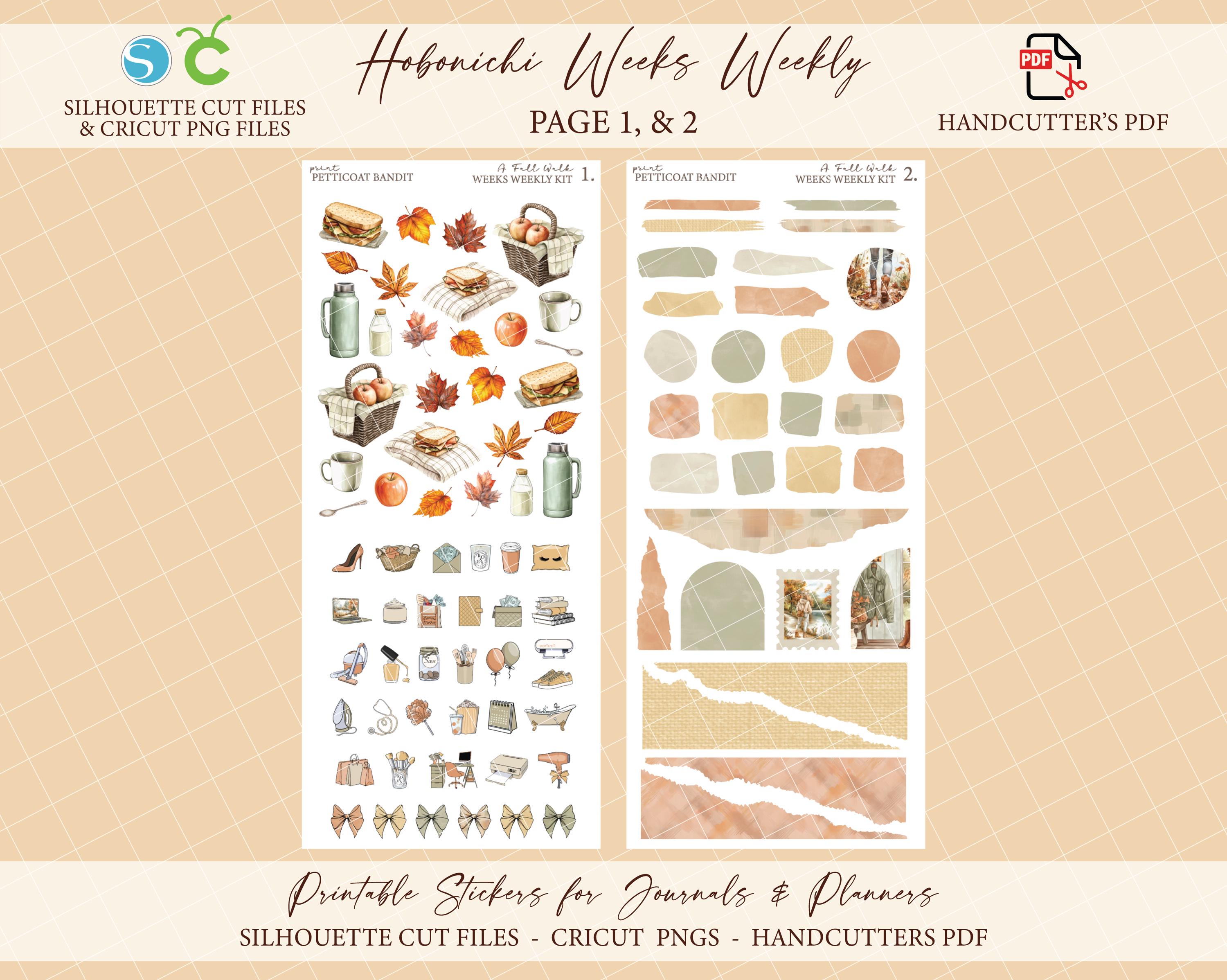 Printable Hobonichi Weeks Weekly Planner Kit - A Fall Walk | Foil Ready ...