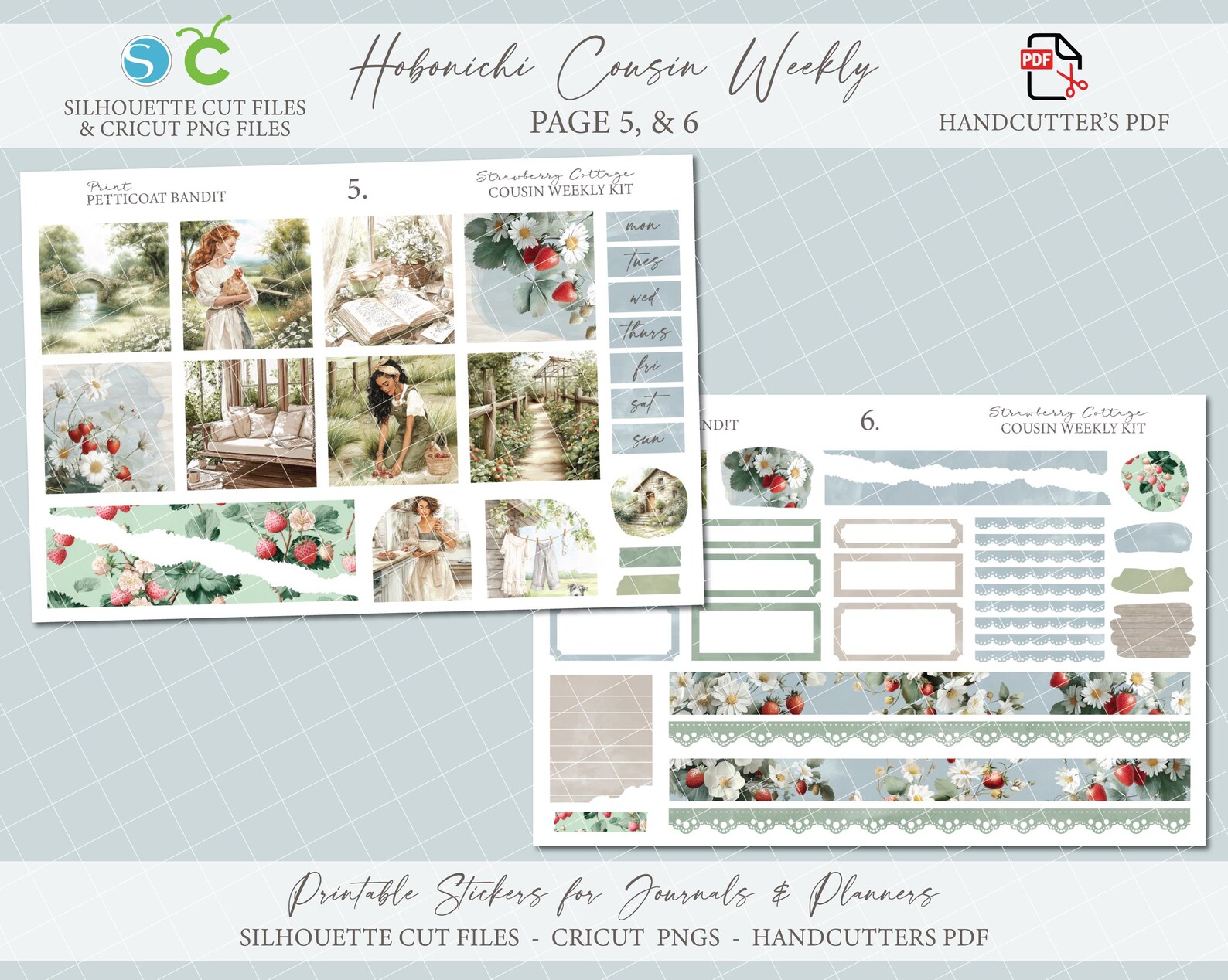 Printable Hobonichi Cousin Weekly Planner Kit - Strawberry Cottage ...